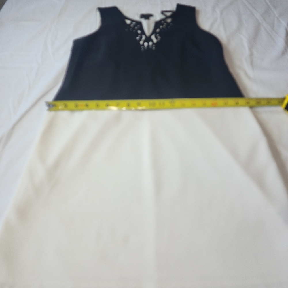 Worthington Black white above knee sleeveless Mini women dress  Size12 - Picture 13 of 15